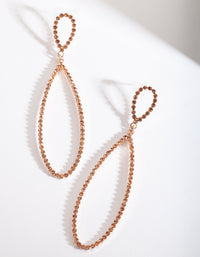 Rose Gold Large Diamante Teardrop Earrings - link has visual effect only