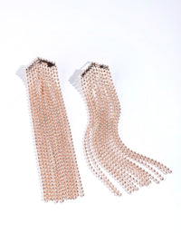 Rose Gold Chain Tassel Earrings - link has visual effect only