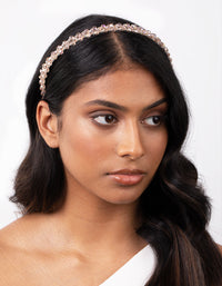 Silver Neutral Glass Bead Headband - link has visual effect only