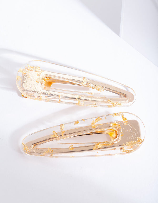 Gold Speckled Hair Clip 2 Pack