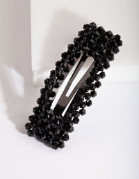 Black Glass Bead Hair Clip - link has visual effect only