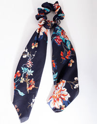 Navy Floral Scrunchie Scarf - link has visual effect only