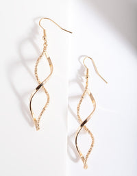 Gold Textured Twist Earrings - link has visual effect only