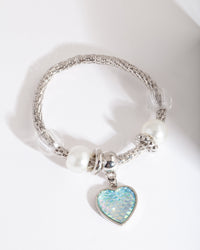 Kids Blue Mermaid Heart Bracelet - link has visual effect only
