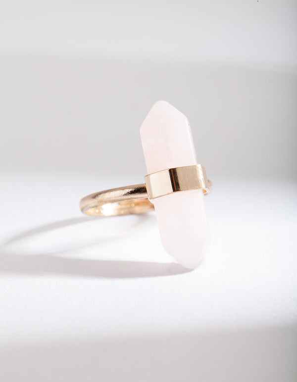 Pink Rose Quartz Shard Ring