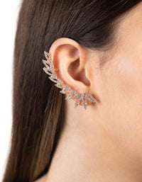 Rose Gold Diamante Leaf Ear Cuff - link has visual effect only