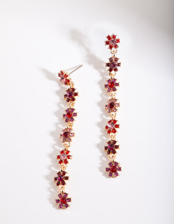 Red Daisy Chain Earrings