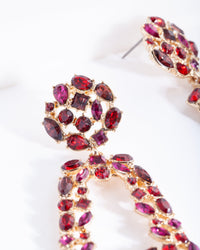 Red Gold Geometric Stone Earrings - link has visual effect only