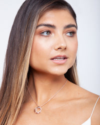 Rose Gold Cubic Zirconia Ring Necklace - link has visual effect only