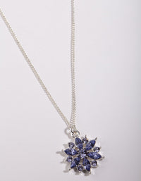 Lavender Faceted Crystal Flower Pendant Necklace - link has visual effect only