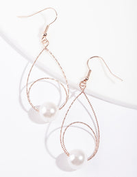Rose Gold Teardrop Circle Earrings - link has visual effect only