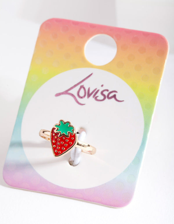 Kids Gold Strawberry Ring - Lovisa
