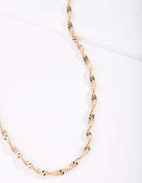 Gold Plated Twisted Long Necklace - link has visual effect only