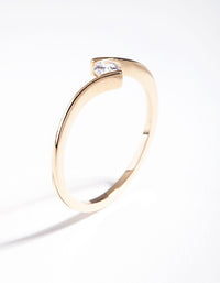 Gold Plated Sterling Silver Cubic Zirconia Twist Ring - link has visual effect only