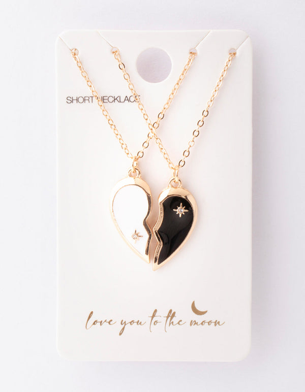 New Price !! Lovisa Necklace set heart to heart, Gold & Silver Pair.