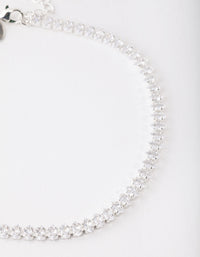 Silver Cubic Zirconia Navette Tennis Choker - link has visual effect only