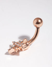 Rose Gold Surgical Steel Starburst Mini Bellybutton Ring - link has visual effect only