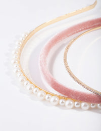 Gold Thin Popup Pearl Headband Pack - link has visual effect only