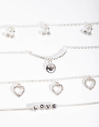Silver Love Cherry 4-Pack Bracelet & Anklet Set - link has visual effect only
