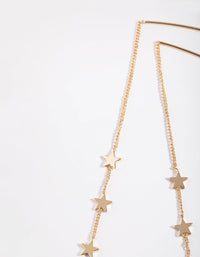 Gold Plated Three Stars Thread Through Earrings - link has visual effect only