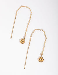Gold Plated Mini Ball Thread Through Earrings - link has visual effect only