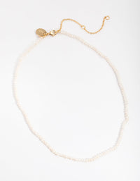 Gold Plated Single Row Freshwater Pearl Necklace - link has visual effect only