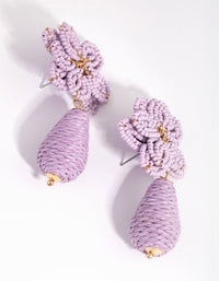 Seed Bead Flower Drop Earrings - link has visual effect only