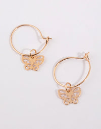 Gold Cut Out Butterfly Huggie Earrings - link has visual effect only