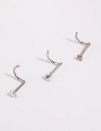 Surgical Steel Light Stone Nose Stud Pack - link has visual effect only