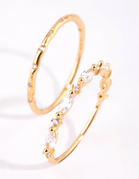 Gold Plated Sterling Silver Marquise Ring Set - link has visual effect only