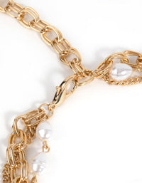 Gold Chain & Pearl Layered Belt - link has visual effect only