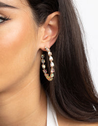 Rose Gold Hoop Earrings - link has visual effect only