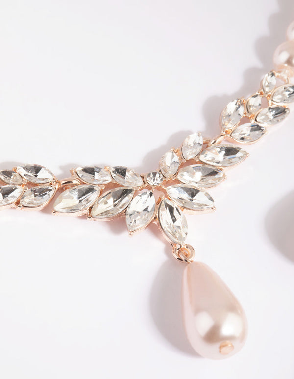 Plt Gold Diamante Heart Earring & Necklce Set | PrettyLittleThing USA