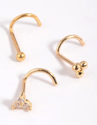 Gold Plated Surgical Steel Flower Nose Studs - link has visual effect only