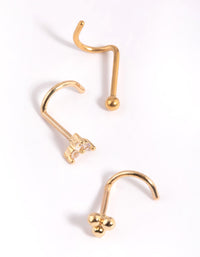 Gold Plated Surgical Steel Flower Nose Studs - link has visual effect only
