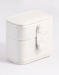 Small Cream Faux Leather Ring Box - link has visual effect only