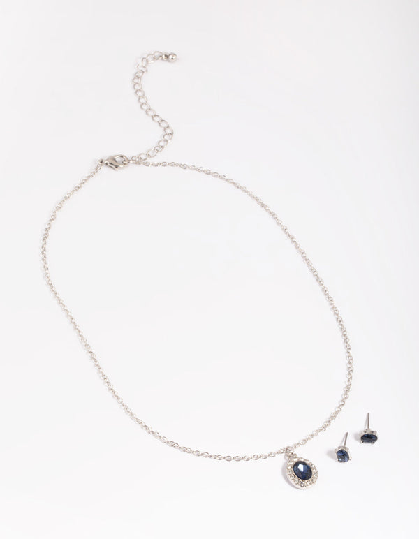Black Diamante Necklace & Earrings Set (3082619) | Truworths