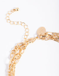 Gold Triple Chain Anklet - link has visual effect only