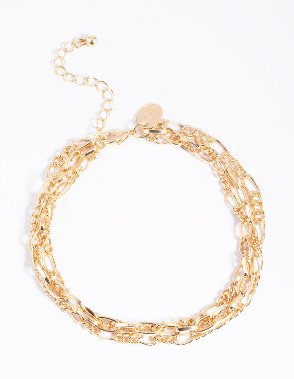 Gold Triple Chain Anklet