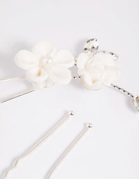 Silver Floral Hair Pin Pack - link has visual effect only