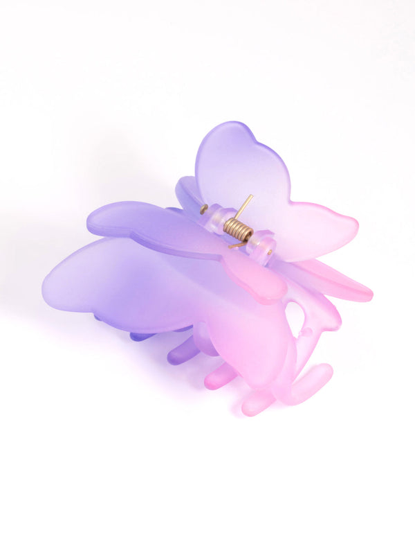 90s Purple Pink Ombre Butterfly Claw Clip
