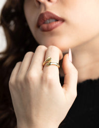 Gold Plated Hugging Hands Ring - link has visual effect only