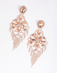 Rose Gold Statement Glam Drop Earrings - link has visual effect only