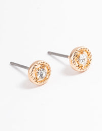 Gold Simple Stone Stud Earrings - link has visual effect only