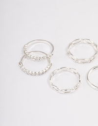 Silver Diamante Row Mix Ring 8-Pack - link has visual effect only