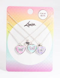 Kids Pastel Butterfly Heart BFF Necklace Pack - link has visual effect only