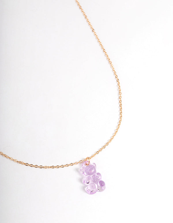 Teddy Bear Charm Necklace 14k Solid Gold | Everyday Jewelry