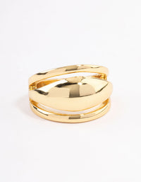 Gold Plated Domed Statement Ring - link has visual effect only