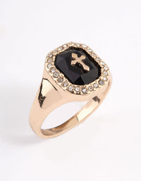 Black Cross Signet Ring - link has visual effect only