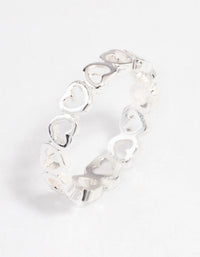 Silver Alternating Heart Ring - link has visual effect only